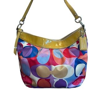 Coach Pleated Scarf Print Soho Hobo